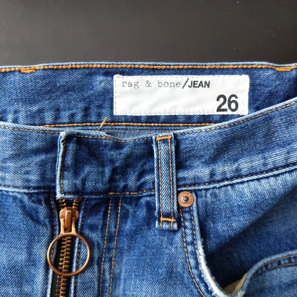 Rag & Bone O-Ring Front Zipper Blue Denim Punk Mini Skirt 26 S - Picture 6 of 6